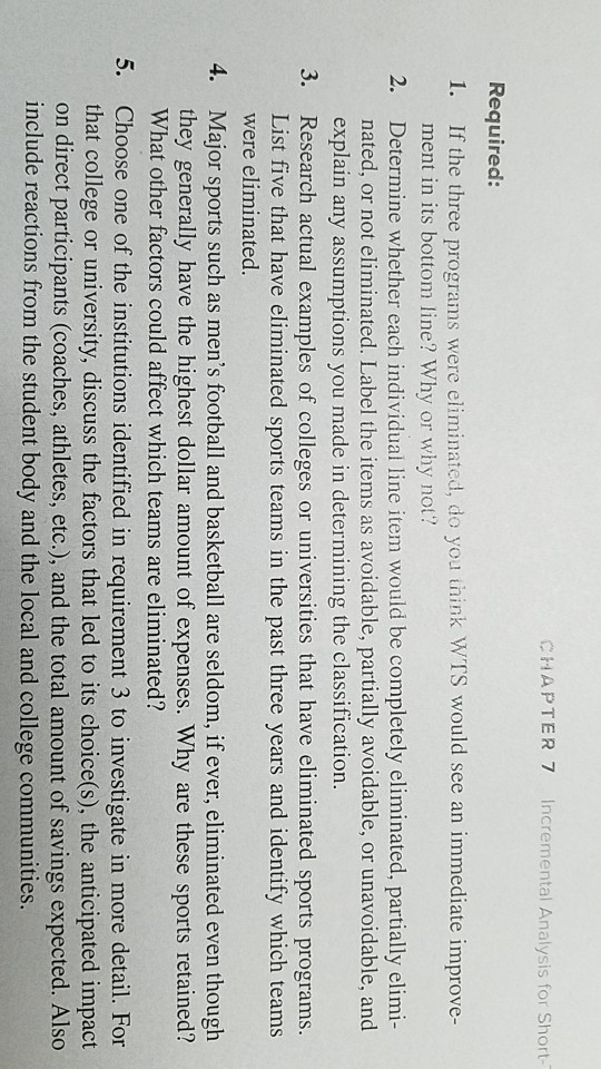  C H A P T E R 7 Incremental Analysis for