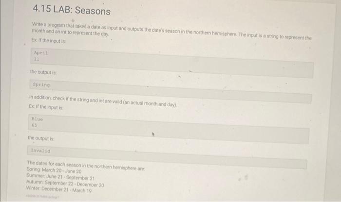  Write a program that takes a date as input and outputs