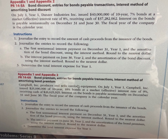  Appendix 1 and Appendix 2 PR 14-5A Bond discount, entries for