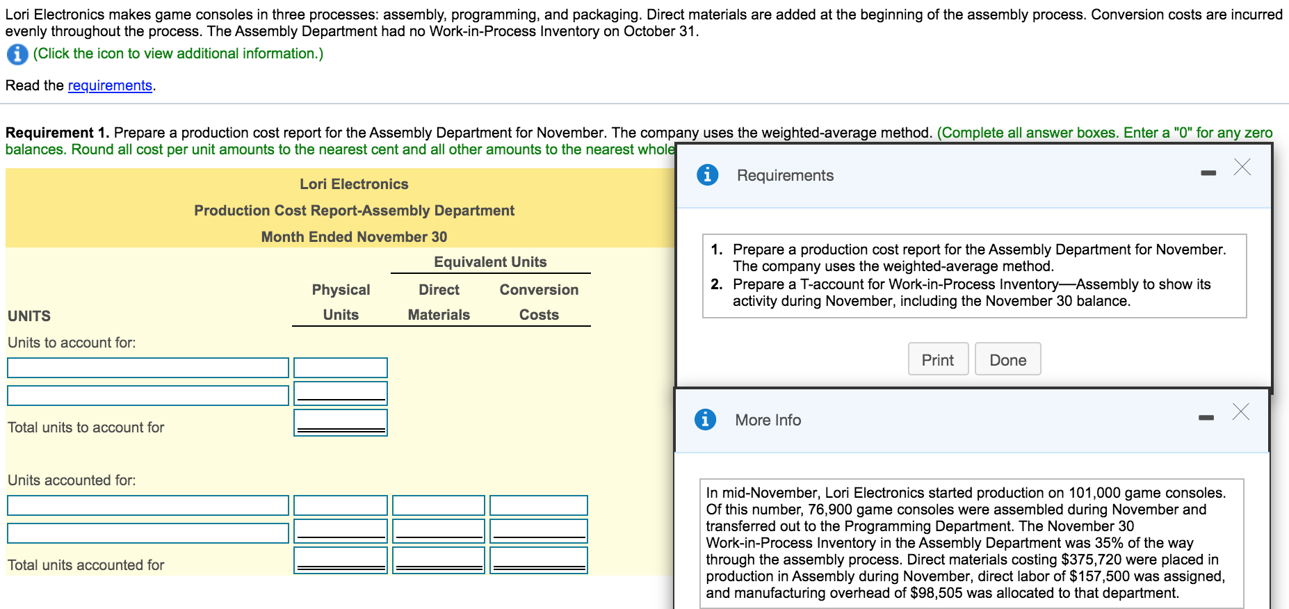 Lori Electronics makes game consoles in three processes: assembly, programming, and