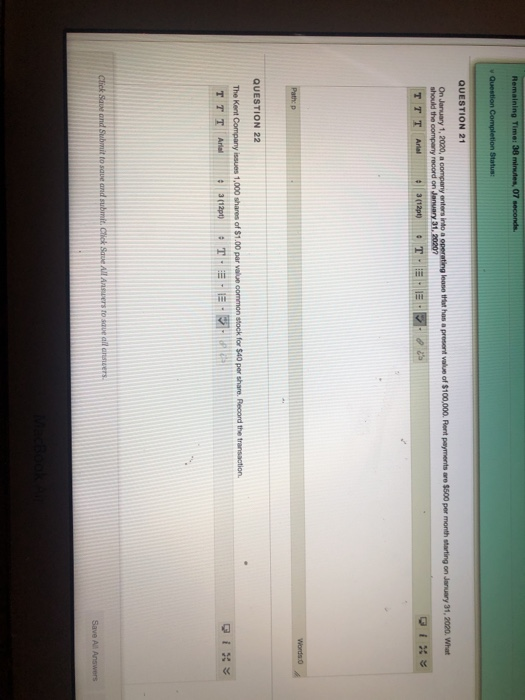  Remaining Time: 30 01 conde Question Completion Status QUESTION 21 hos