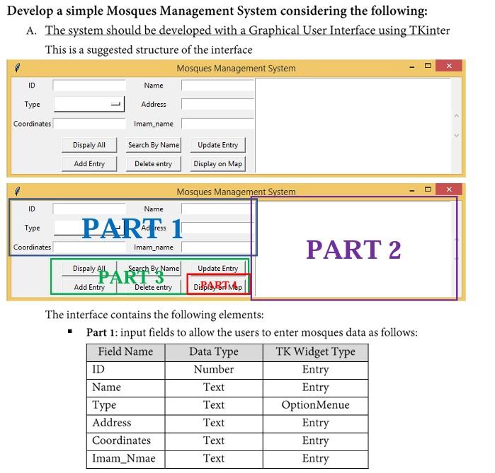 I want to make this code in python using tkinter .. Develop