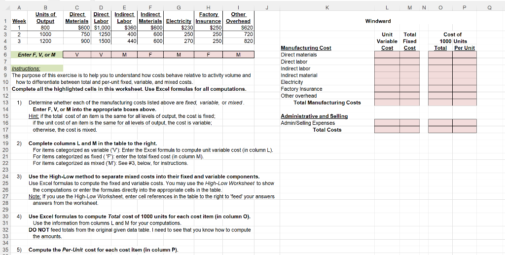 Use the amounts you computed in the Excel Template to complete