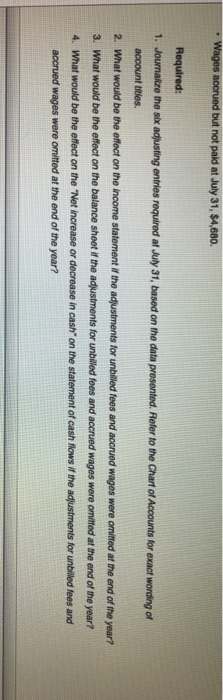 needs to be done Selected account balances before adjustment for Atlantic Coast