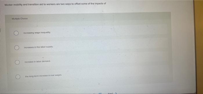  Worker mobility and transition aid to workers are two ways to