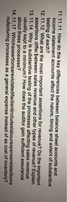  11.11.11 How do the key differences between balance sheet accounts and