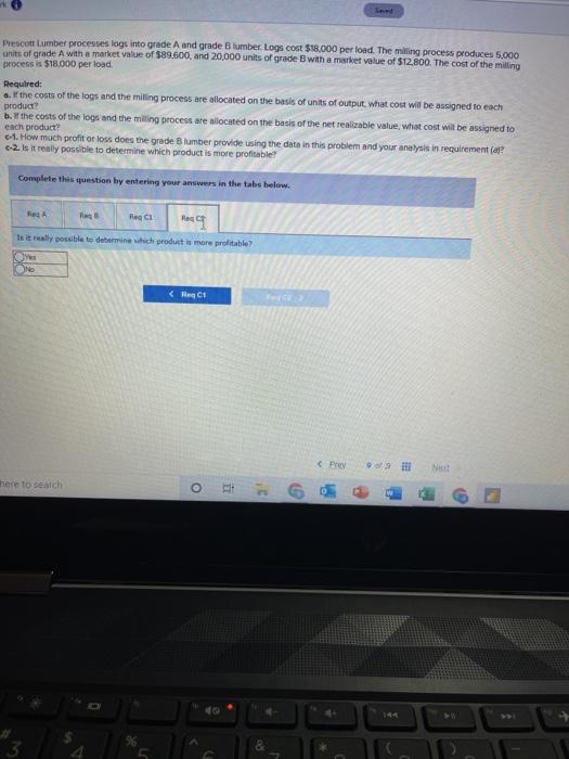 B with a market value of $12,800. The cost of the milling