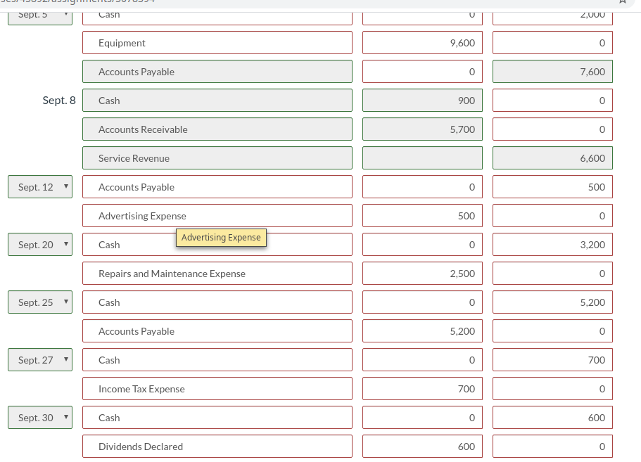 Sept. 1 Issued common shares in exchange for $18,000 cash. 2 Paid