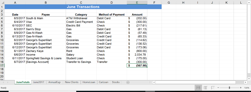 A3:E16 in ascending order by Category At each change in Category, use
