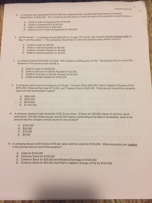 Multiple Choice Practice ted of $150.000 the following information tow er the