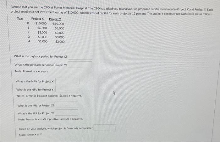 i need help with this problem Assume that you are the CFO