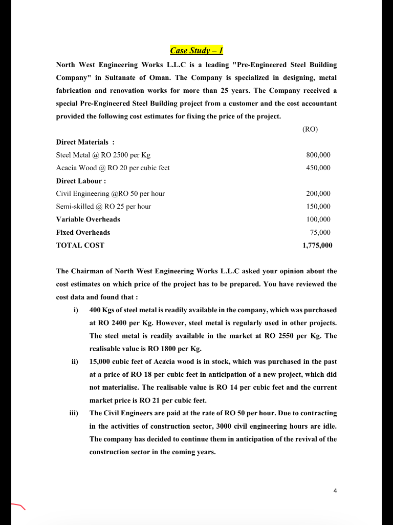 Case Study - 1 North West Engineering Works L.L.C is a