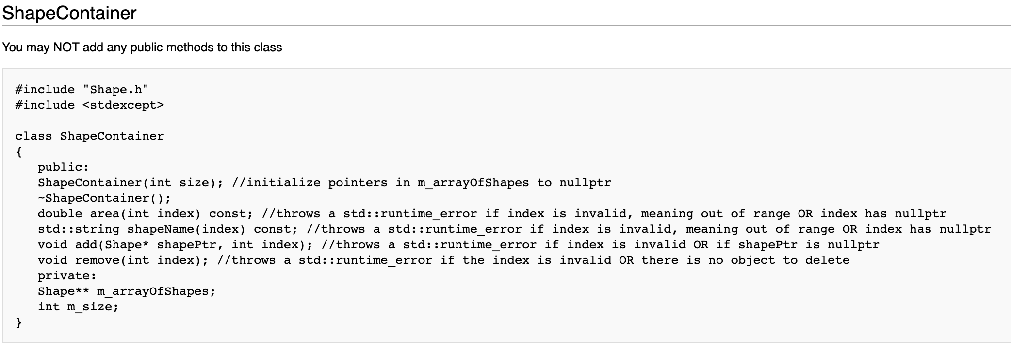 use a shape interface to implement circle, triangle and rectangle classes. The