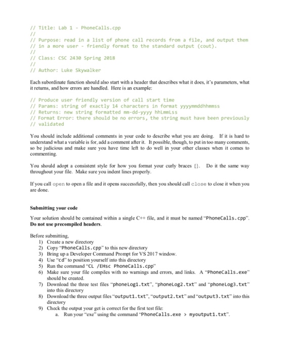 the string class. File format Here is an example of a file