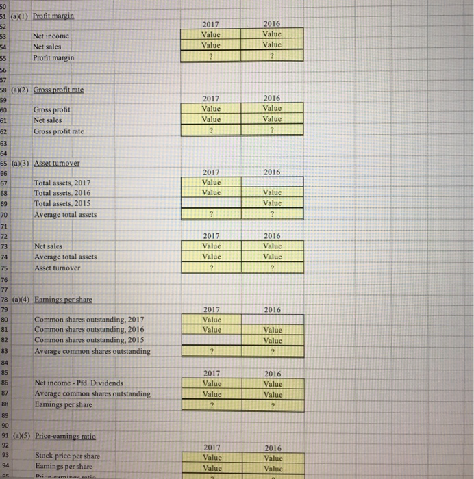 additional question on the bottom as well. Thank you P13.3APeriorin ratio analysis,