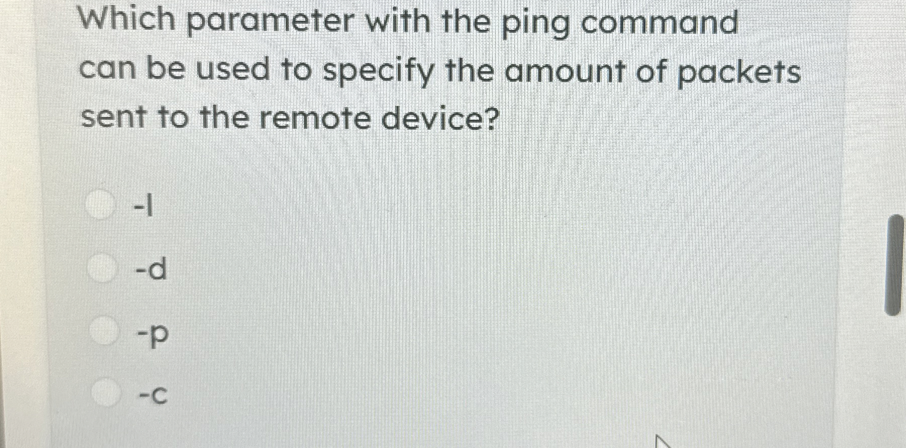  Which parameter with the ping command can be used to specify