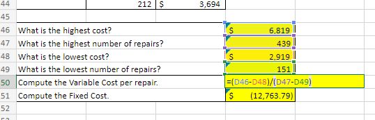 is okay with seeing a basic analysis. Below is cost information from