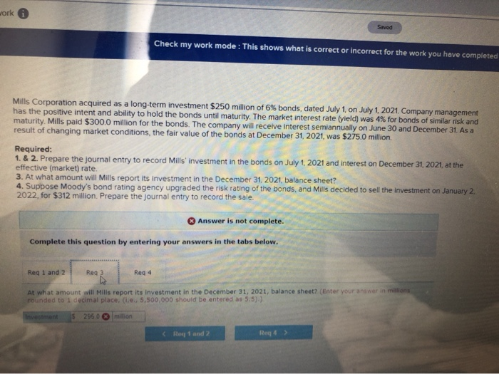  work Saved Check my work mode: This shows what is correct