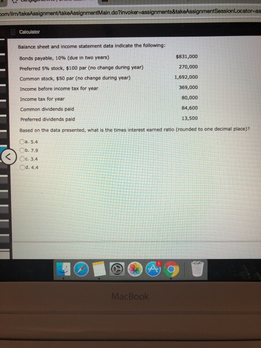  or as Calculator Balance sheet and income statement data indicate the