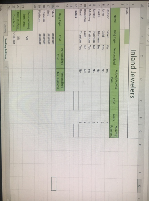  Use the ClassRing Additions worksheet to complete the following additional steps: