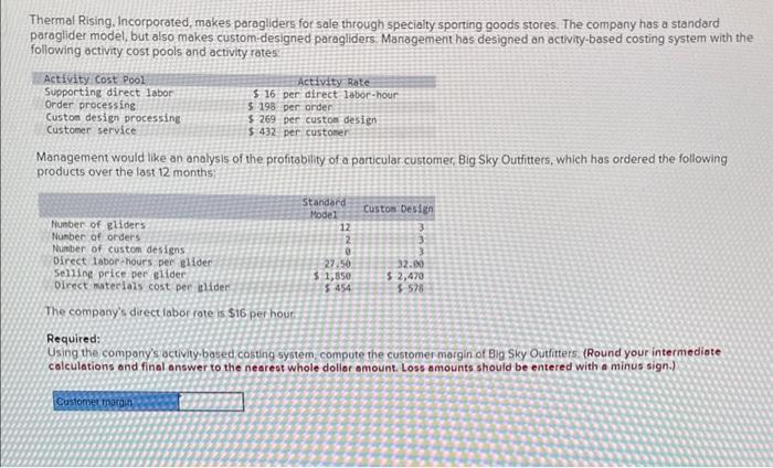 I got the wrong answer HELP ASAP! Thermal Rising. Incorporated, makes paragliders