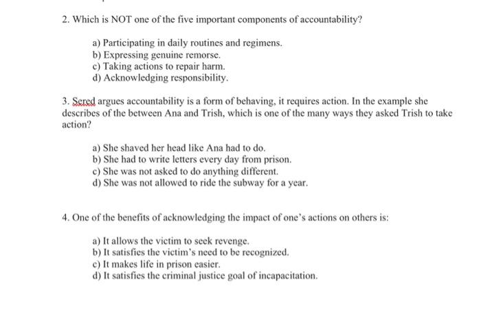  2. Which is NOT one of the five important components of