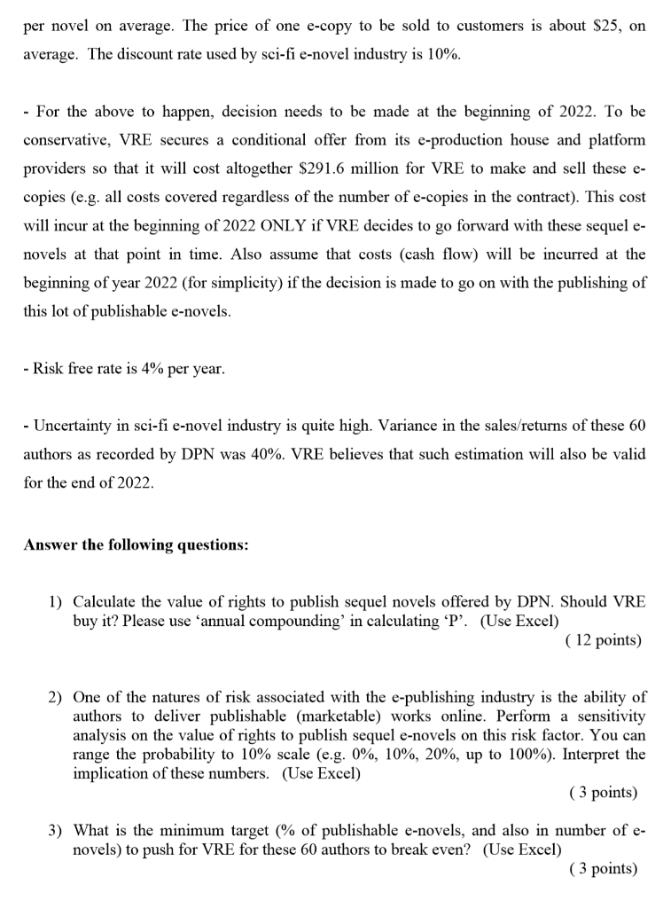 Sequel rights to the 'first hit novel authors: Digital Plus Novels Inc.