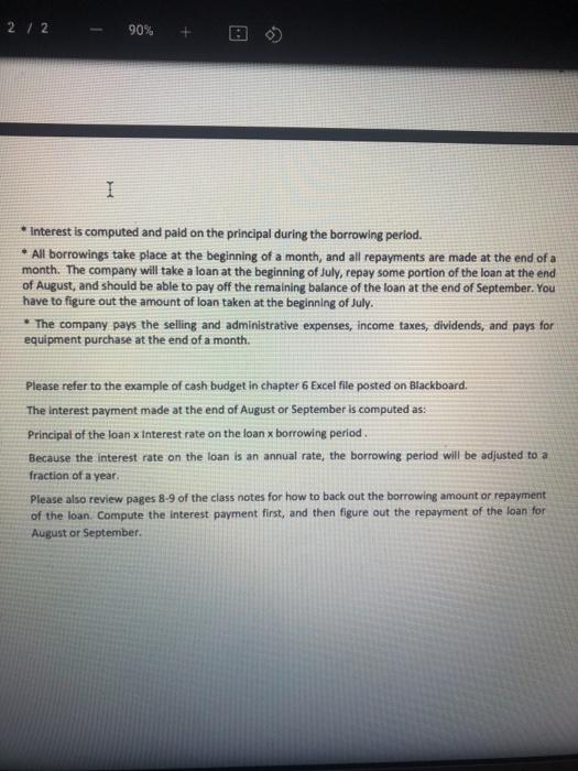 make a cash budget In Excel through this assignment Requirements: Please use