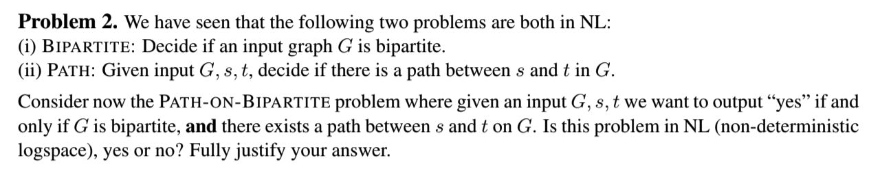 Problem 2. We have seen that the following two problems are