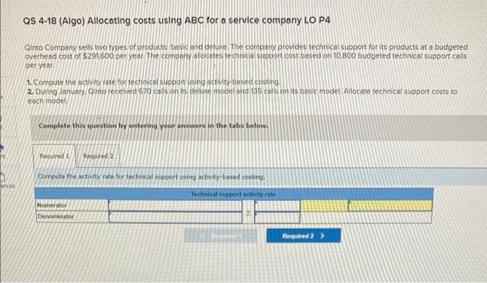 A company sells two types of products: standard and deluxe. It prepares