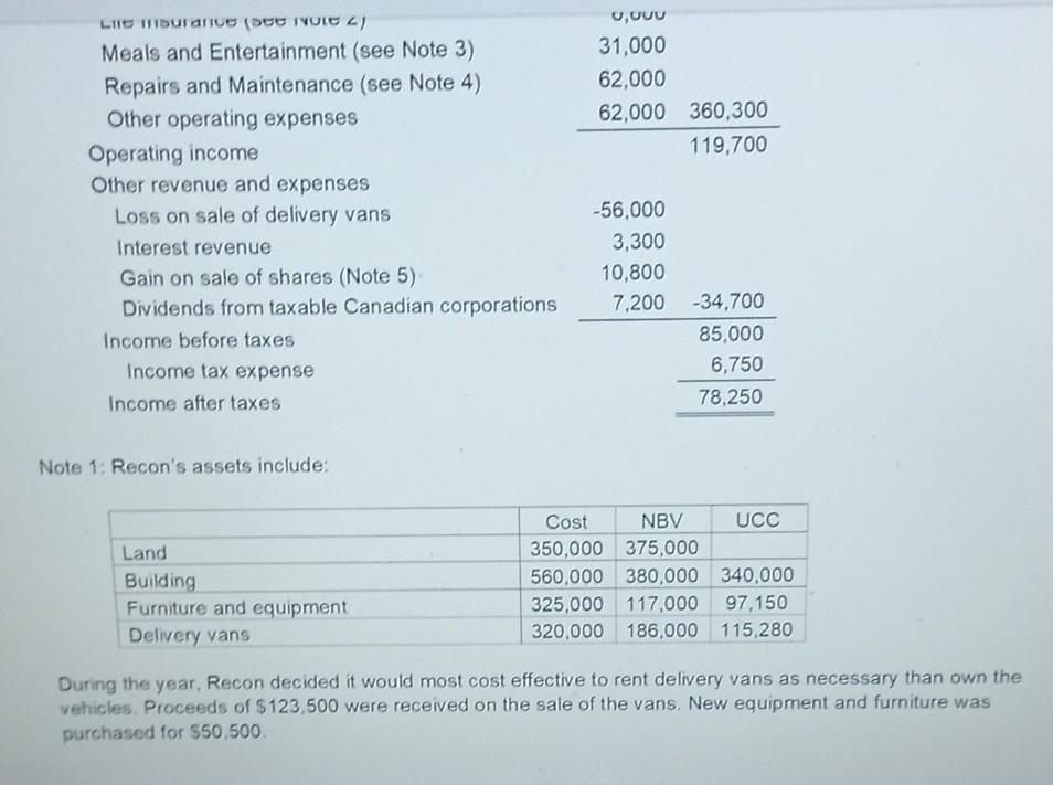 During the year, Recon decided it would most cost effective to rent