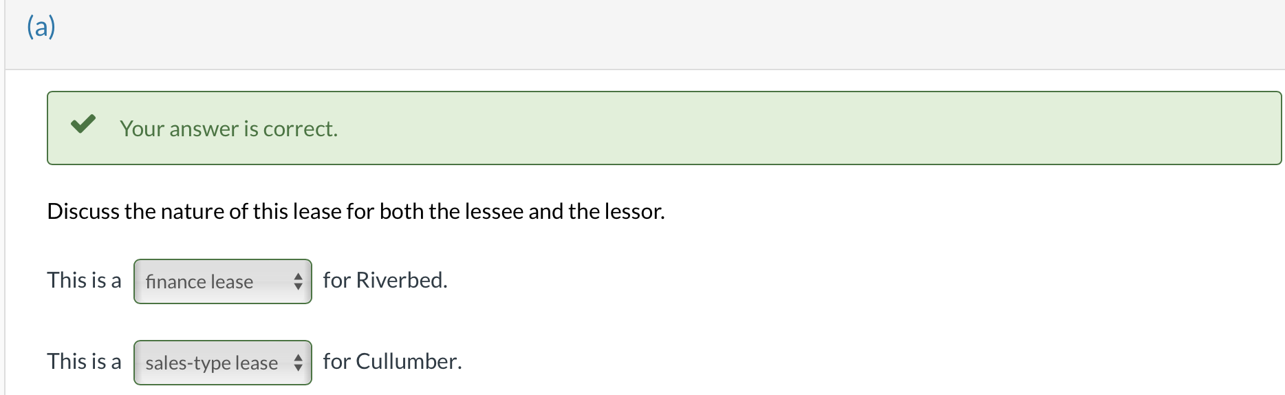Company agrees to lease equipment to Riverbed Corporation on January 1, 2020.
