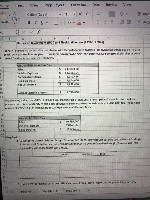  Home Insert Draw Page Layout Formulas Data Review View Calibri (Body)