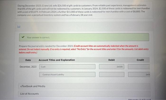  Please answer part b, Jan 2024 redemptions (to record sales) journal