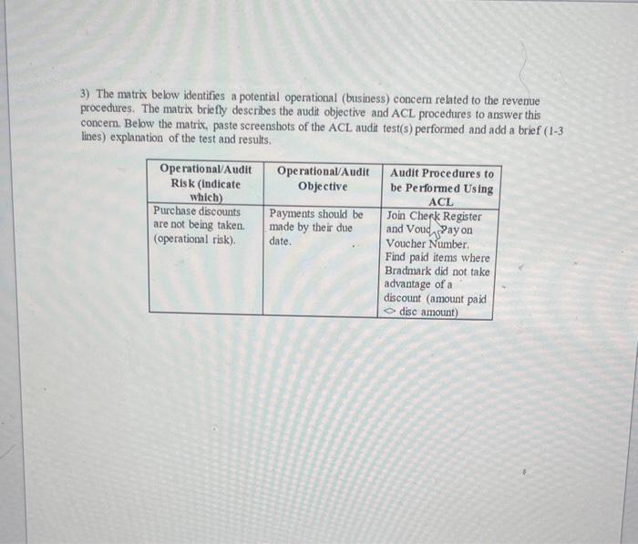 the "Bradmark Case Description" folder and answer the following questions: 1) 1)