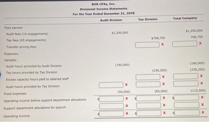 the Audit Division and the Tax Division, a division is composed of