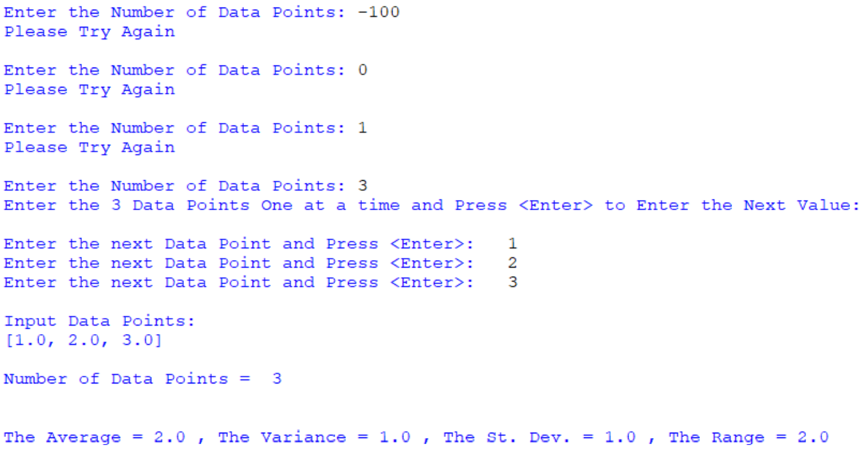 dataset can be any number and has to be greater than 2