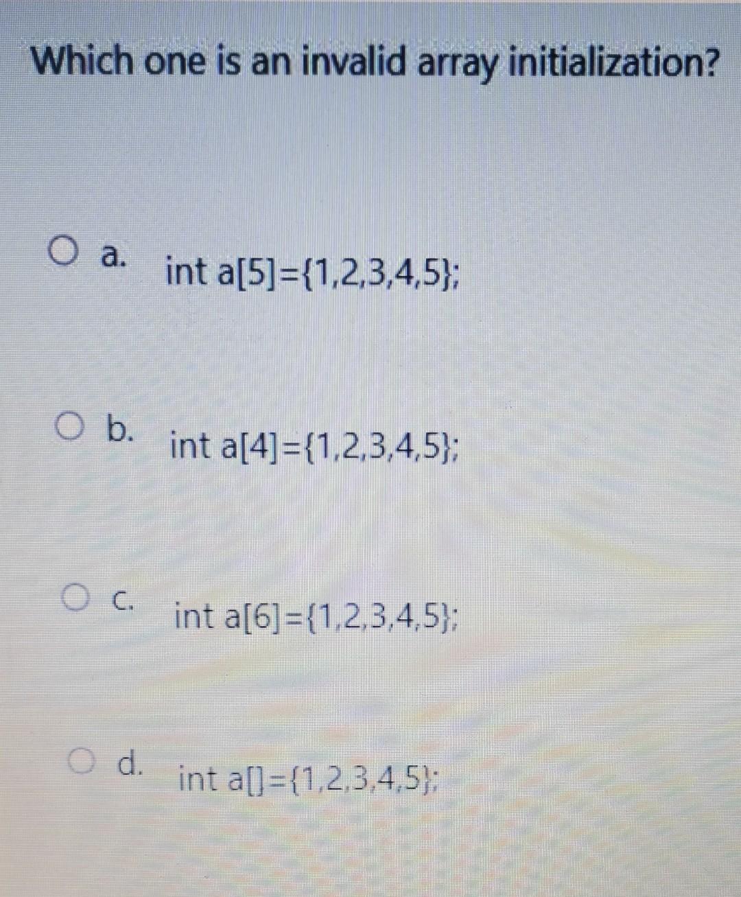int M[ ]); and assuming the declaration: int A[10],x=4,y=0; float k; Which
