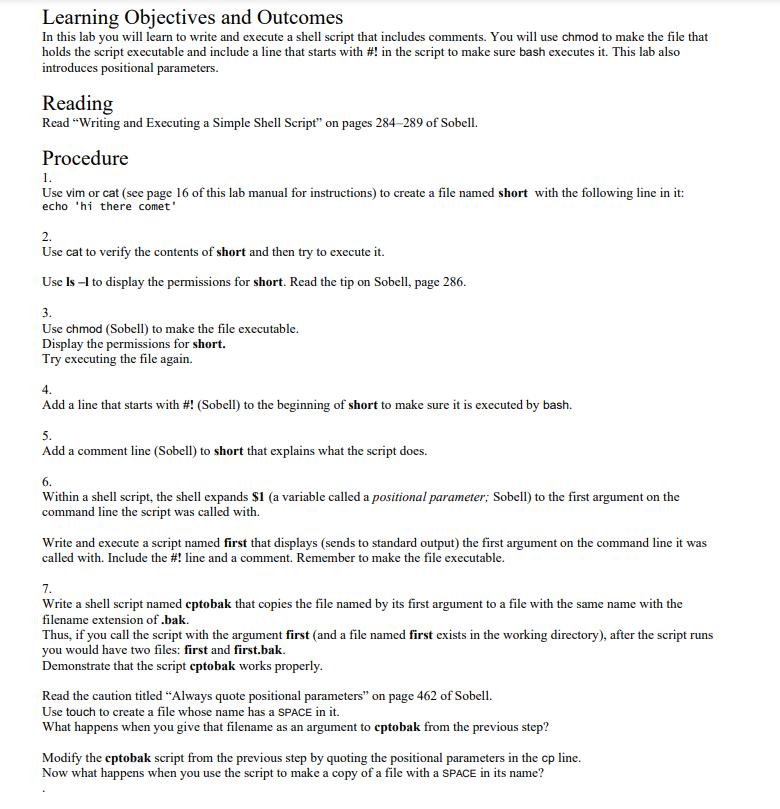  Learning Objectives and Outcomes In this lab you will learn to