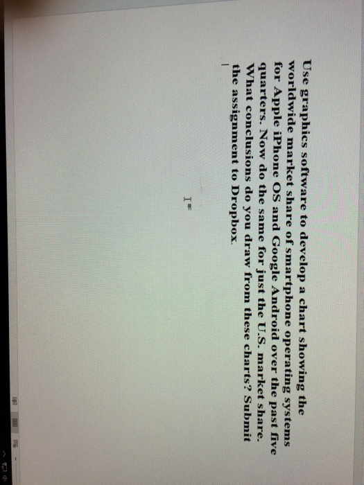  Use graphics software to develop a chart showing the worldwide market