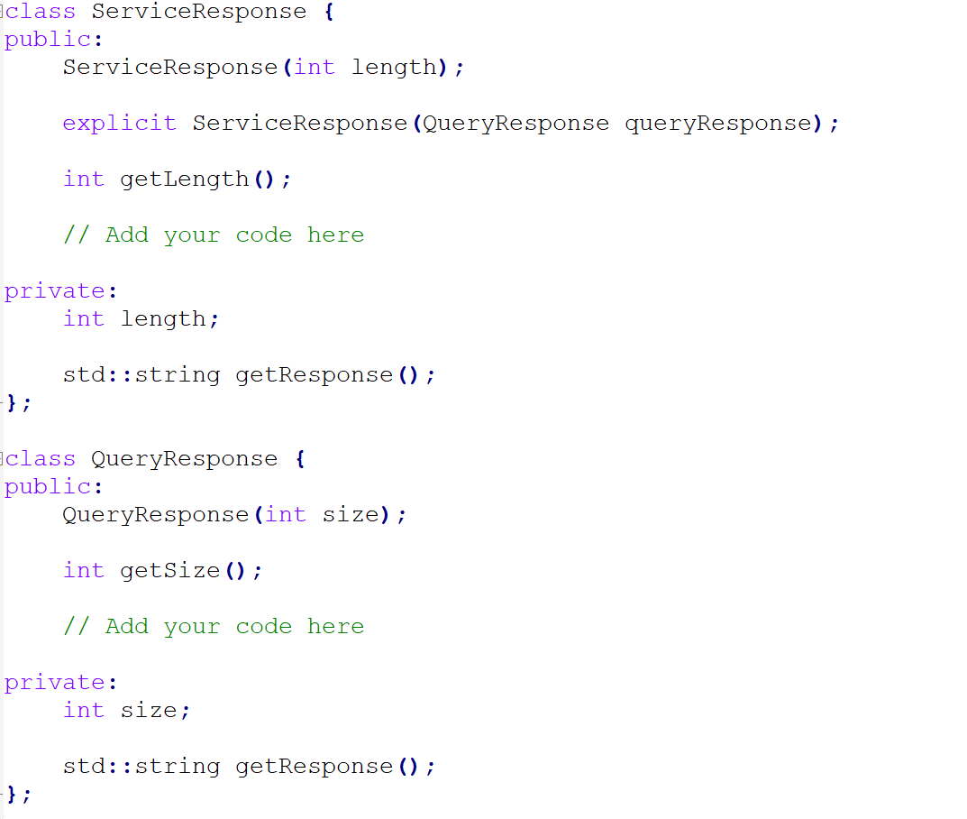 of QueryResponse and use the conversion constructor to create an object ServiceResponse