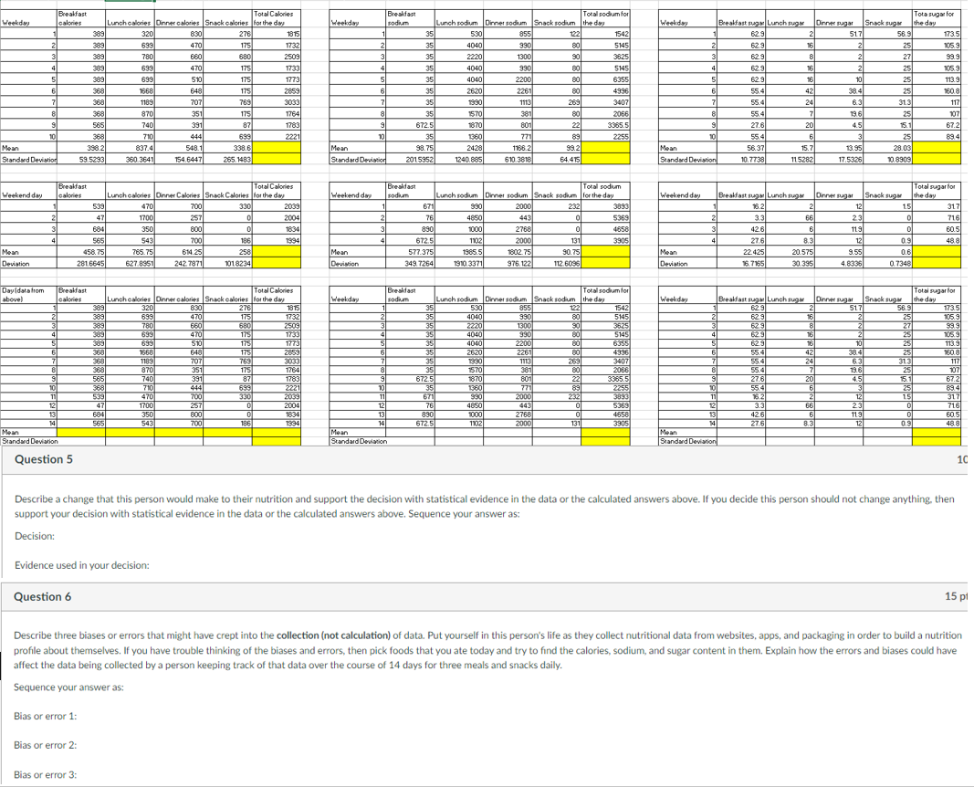  Project 2 Analysis of Nutrition Data 