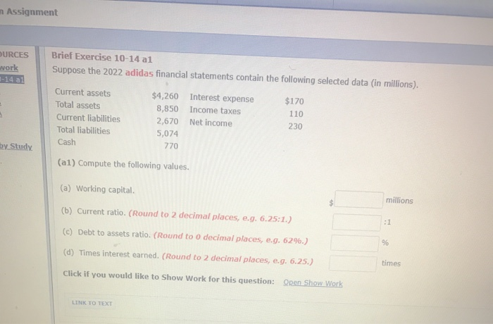  n Assignment OURCES Nork 5-14 al Brief Exercise 10-14 al Suppose