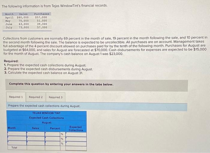 Please solve all 3, if right, I will like! The following information