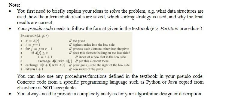 Design an efficient algorithm (pseudo code) that track the k shortest