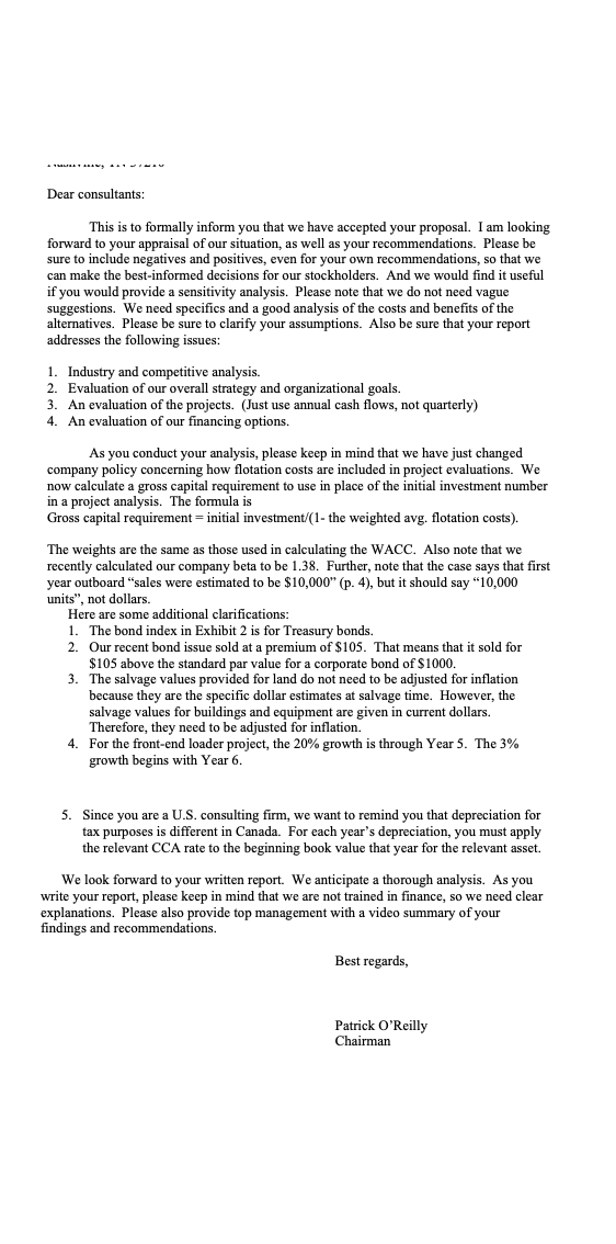 Help answer #3 and #4 Dear consultants: This is to formally inform