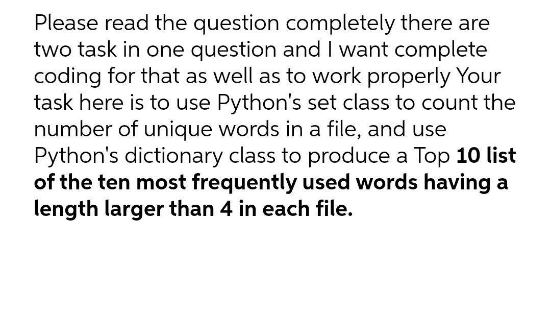 Computer science Please read the question completely there are two task in