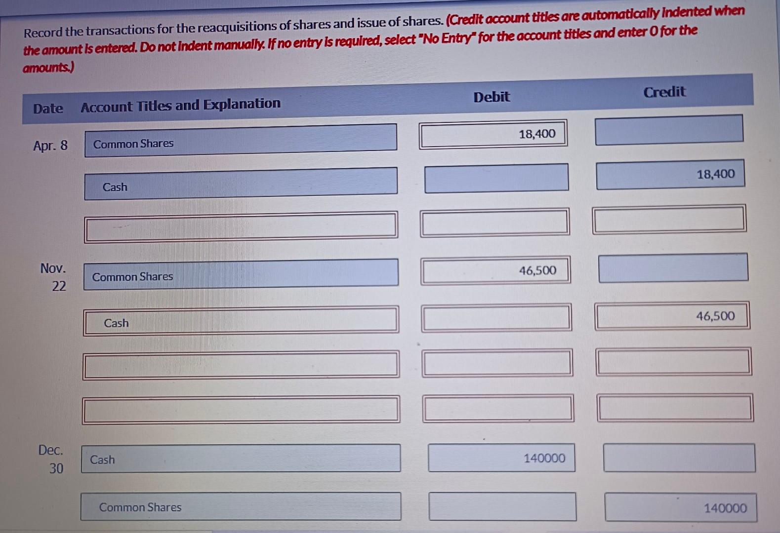 had a balance of $472,500 in its Common Shares account and the