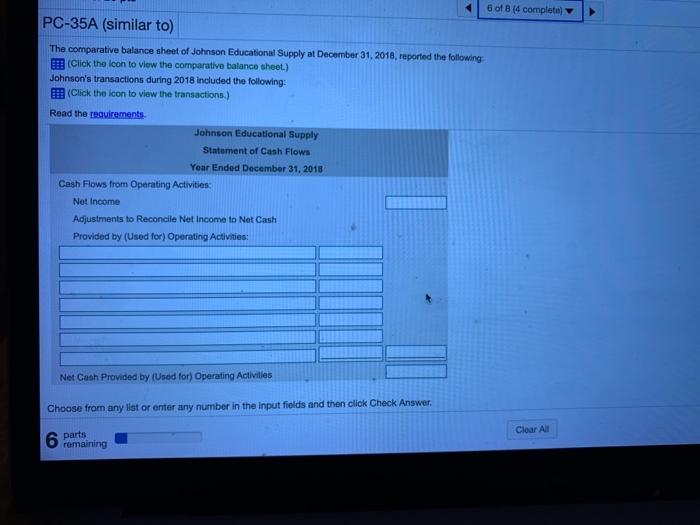  indirect method to report cash flows from operating activities 6 of