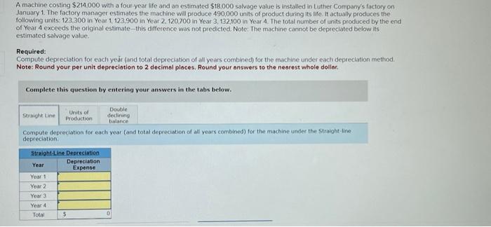 Can someone help me solve these? A machine costing $214,000 with a